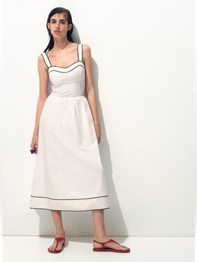 H&M | Dresses | Hm Xl White Cotton Kaftan Dress With Embroidered Detail |  Poshmark